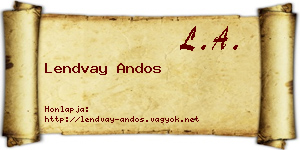 Lendvay Andos névjegykártya